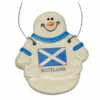 Snowman With Scotland Flag Ceramic Ornament