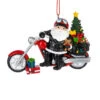 Santa On Motorcycle Chopper Christmas Ornament
