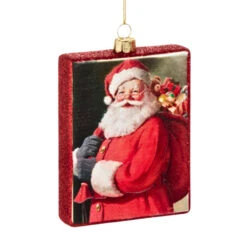 Jolly Santa With Sack Rectangle Ornament
