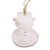 White Snowman Cow Horn Ornament