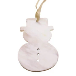 White Snowman Cow Horn Ornament