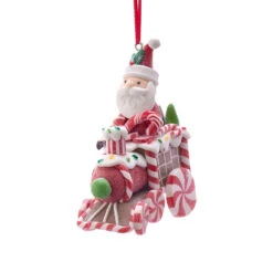 Kurt Adler Candy Cane Santa Gingerbread Train Ornament