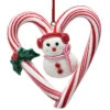 Kurt Adler Candy Cane Heart Snowman Ornament