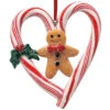Kurt Adler Candy Cane Heart Gingerbread Ornament