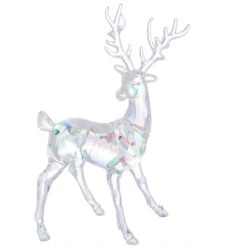 Iridescent White Reindeer Figurine