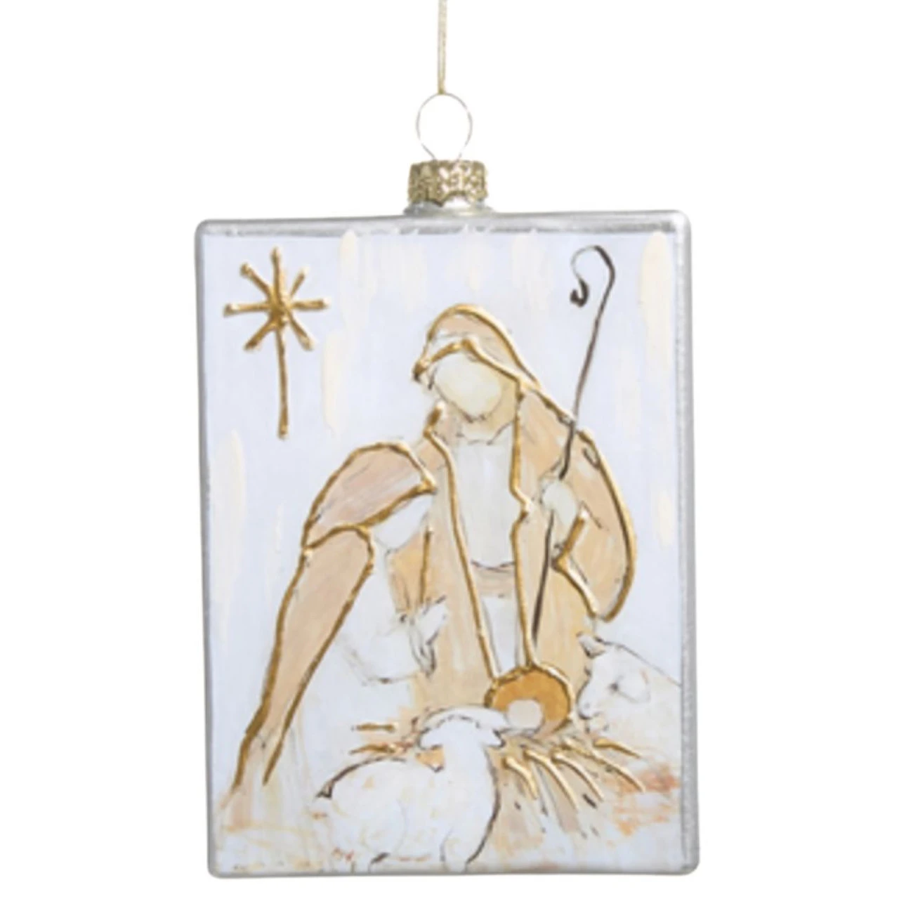 Rectangle Nativity - Mary & Joseph Ornament