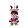 Kurt Adler Snowman With Reindeer Hat Ornament