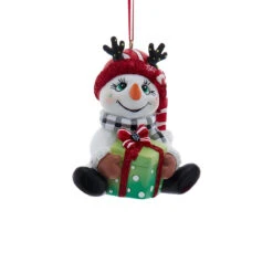 Kurt Adler Snowman With Gift Ornament