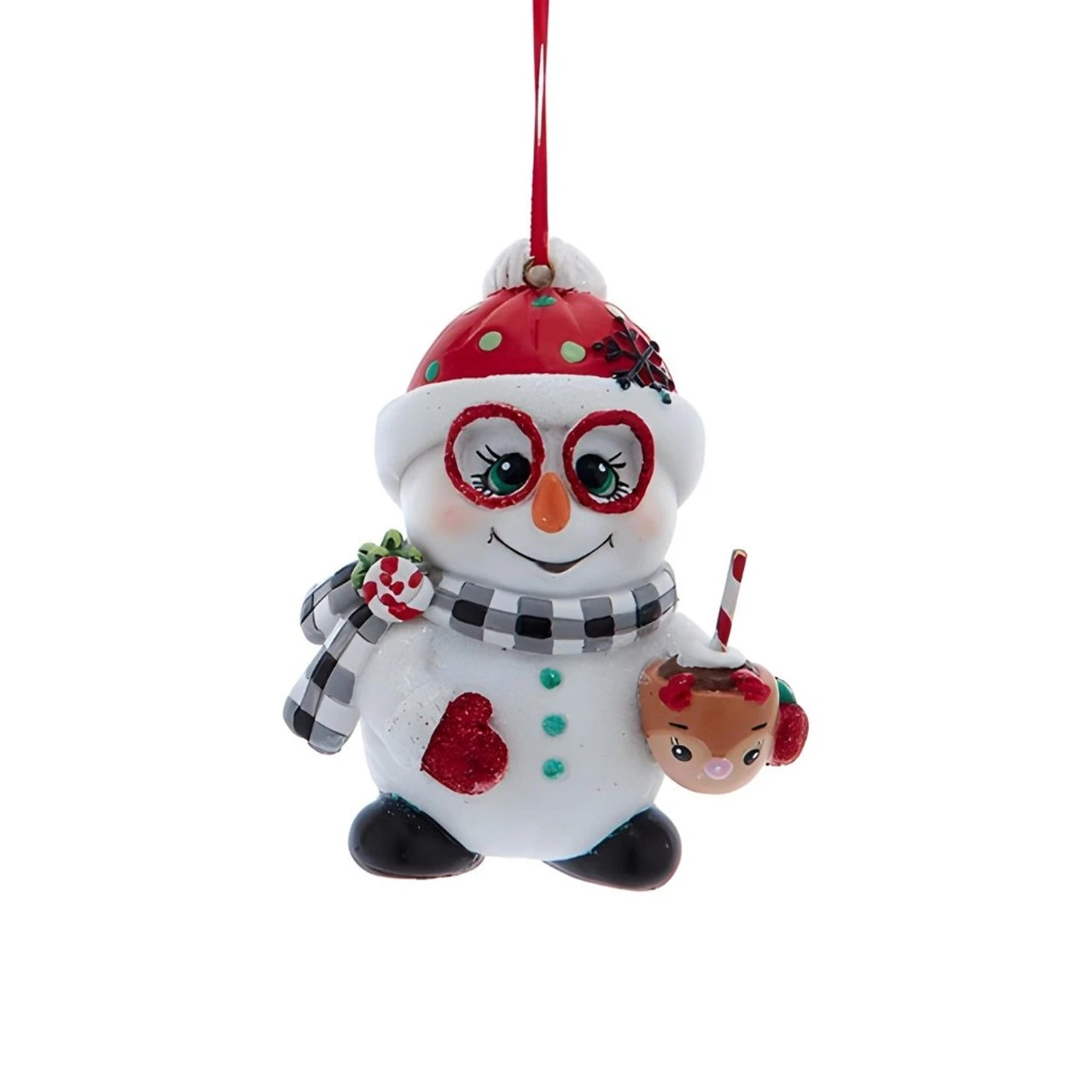 Kurt Adler Snowman With Cocoa Ornament