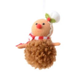 Plush Gingerbread With White Hat Ornament