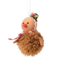 Plush Gingerbread With Black Hat Ornament