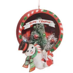 Snowman & Tree Cut Out Ornament