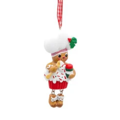 Kurt Adler Gingerbread Boy With Cupcake Ornament