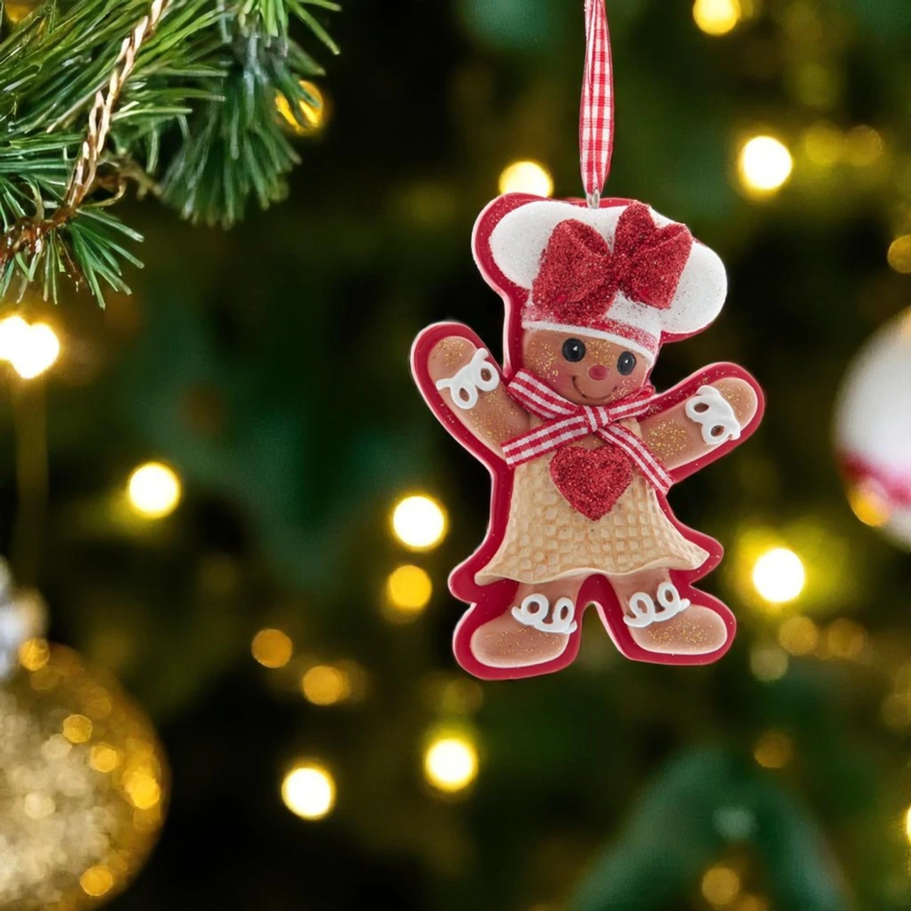 Kurt Adler Gingerbread Girl Chef Flat Ornament - Image 2