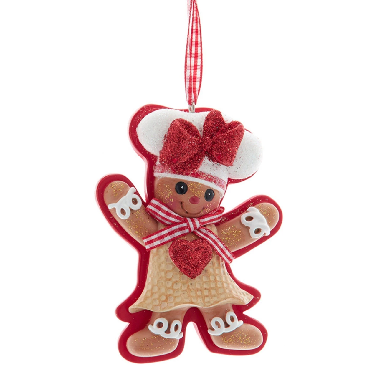 Kurt Adler Gingerbread Girl Chef Flat Ornament