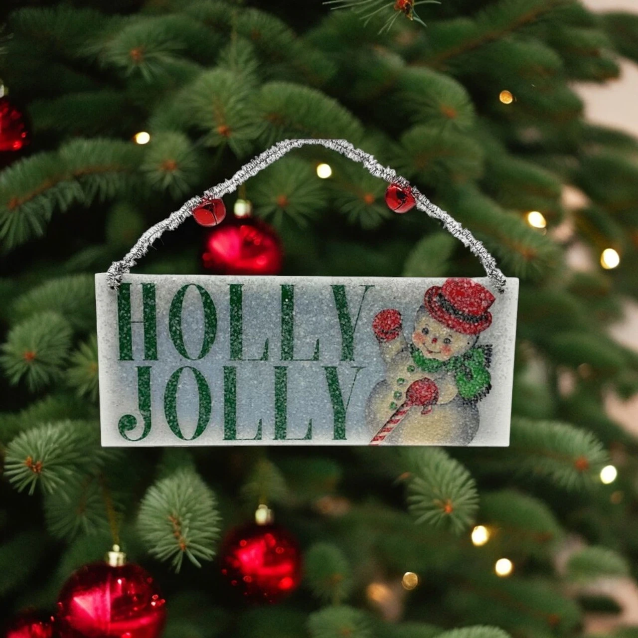 Holly Jolly Vintage Art Ornament - Image 2