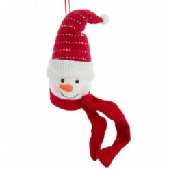 Kurt Adler Snowman Head With Hat Ornament