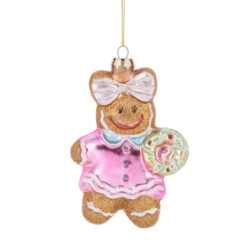 Glass Gingerbread Girl Ornament