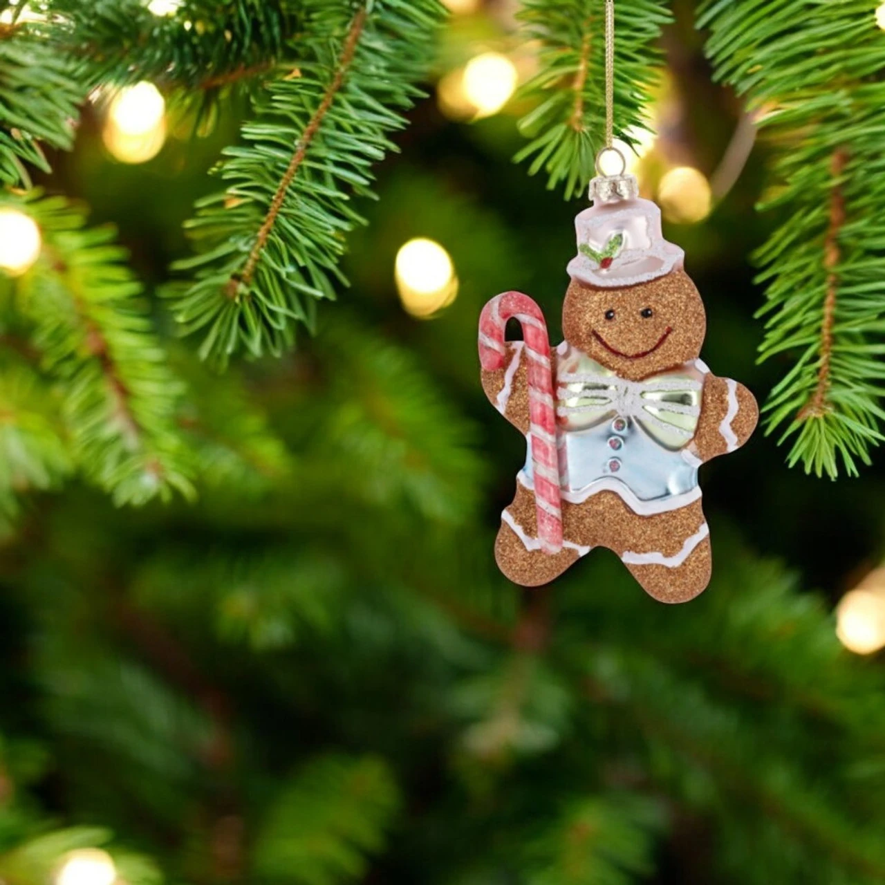 Glass Gingerbread Boy Ornament - Image 2