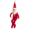 Boy Elf In Fleece Outfit Ornament