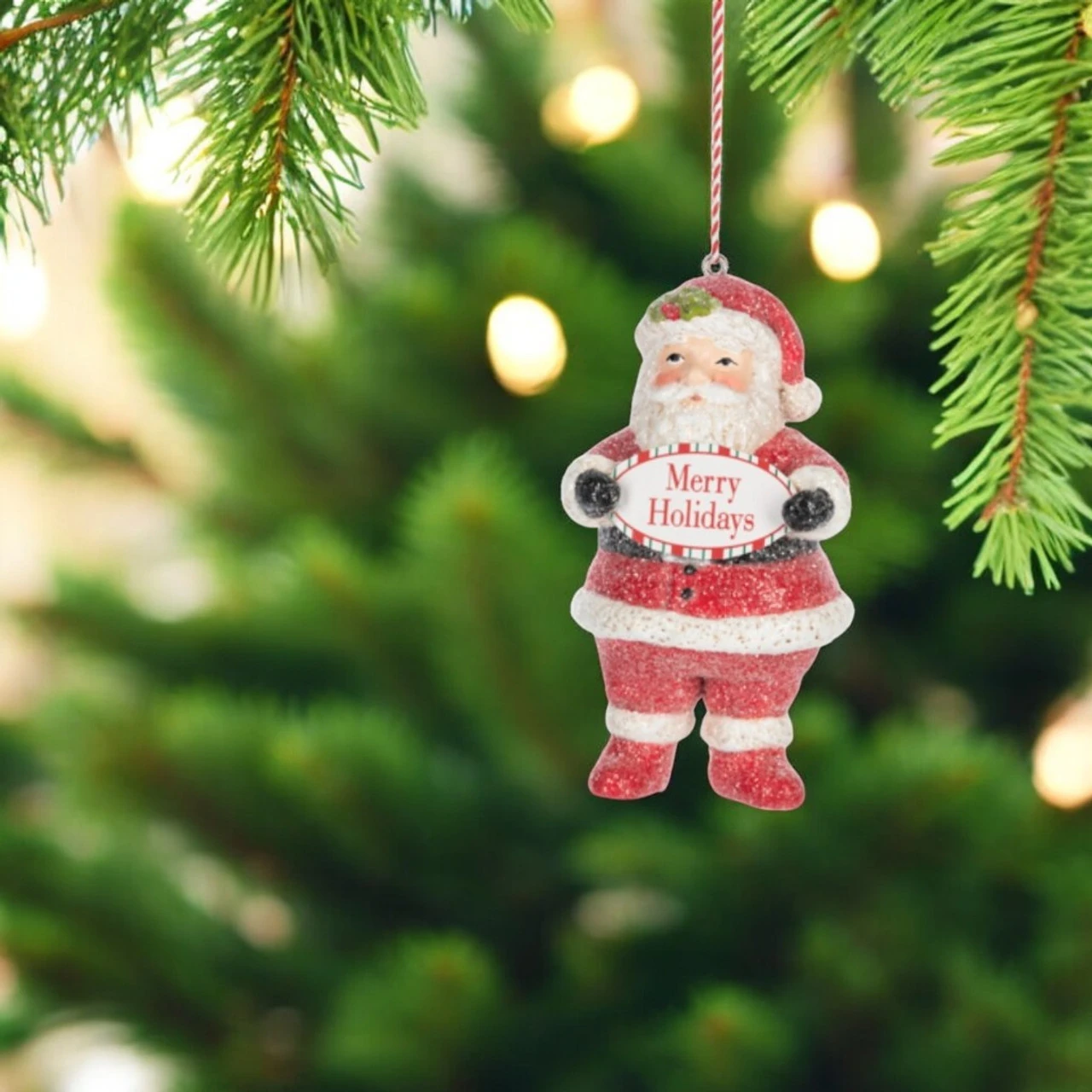 Paper Santa With Merry Holidays Ornament - Image 2