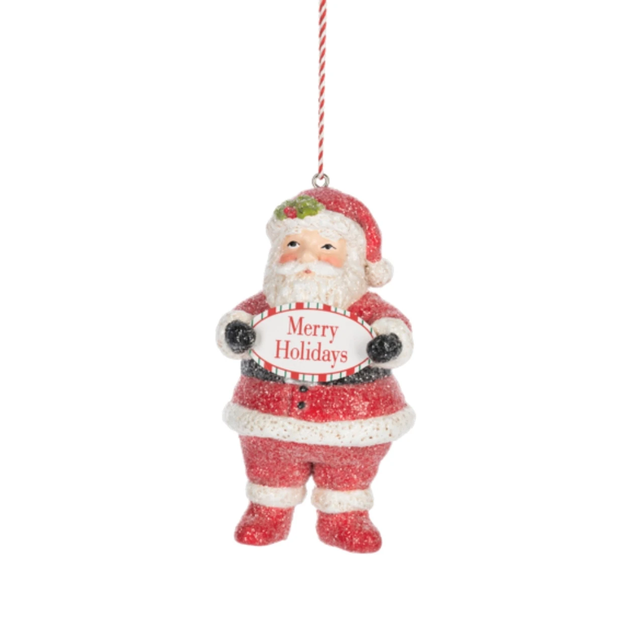 Paper Santa With Merry Holidays Ornament