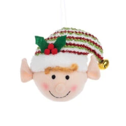 Stuffed Christmas Icons Elf Ornament