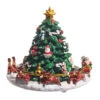 Santa Around Christmas Tree Animated Musical Figurine