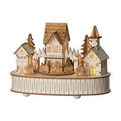 Lumineo LED Wood Village Scene With Music And Motion