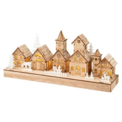 Lumineo LED Wood Village Center Scene
