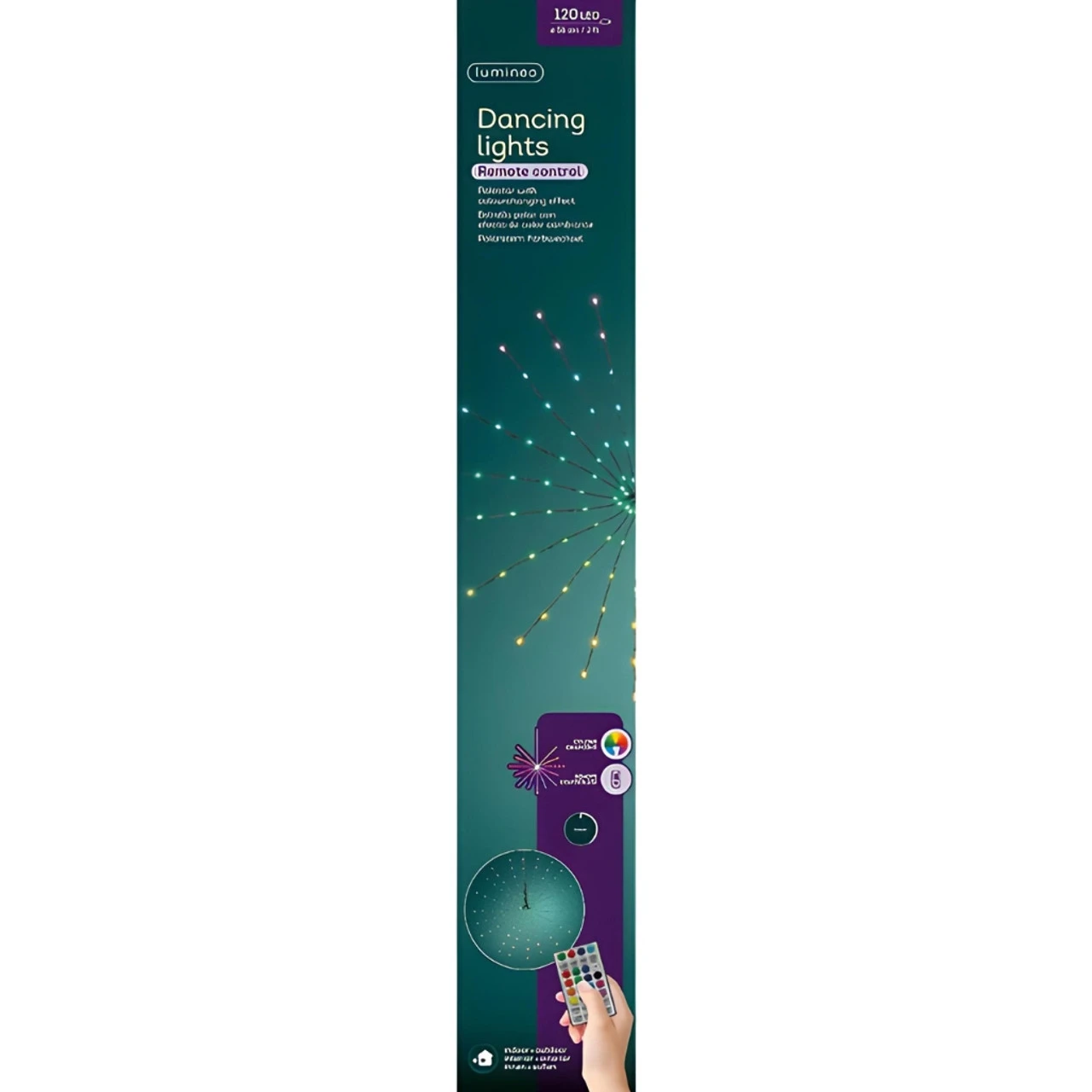 Lumineo 120 LED Dancing Lights Polestar Black Wire With Remote Control