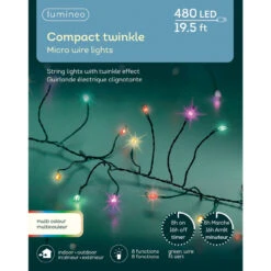 Lumineo 480 LED Multi Color Compact Twinkle Micro Wire Lights