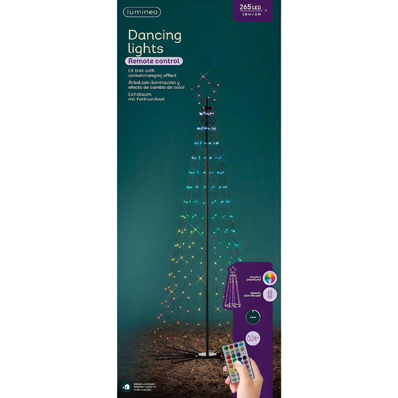 Lumineo 6 Foot 265 LED Dancing Lights Tree Black Wire With Remote Control