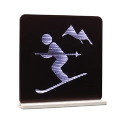 LED Skier Plaque