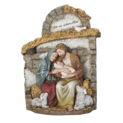 Mary & Joseph W/ Baby In Creche