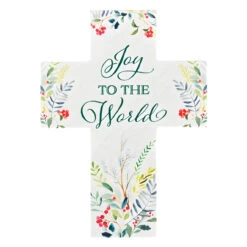 Joy To The World Holiday Cross Figurine
