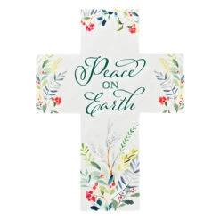 Peace On Earth Holiday Cross Figurine
