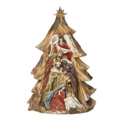 Nativity In Carved Tree