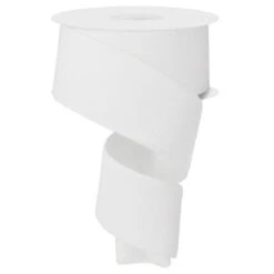 Deluxe Rich Deep White Velvet Wired Ribbon 10 Yards X 2.5 Inch Wide