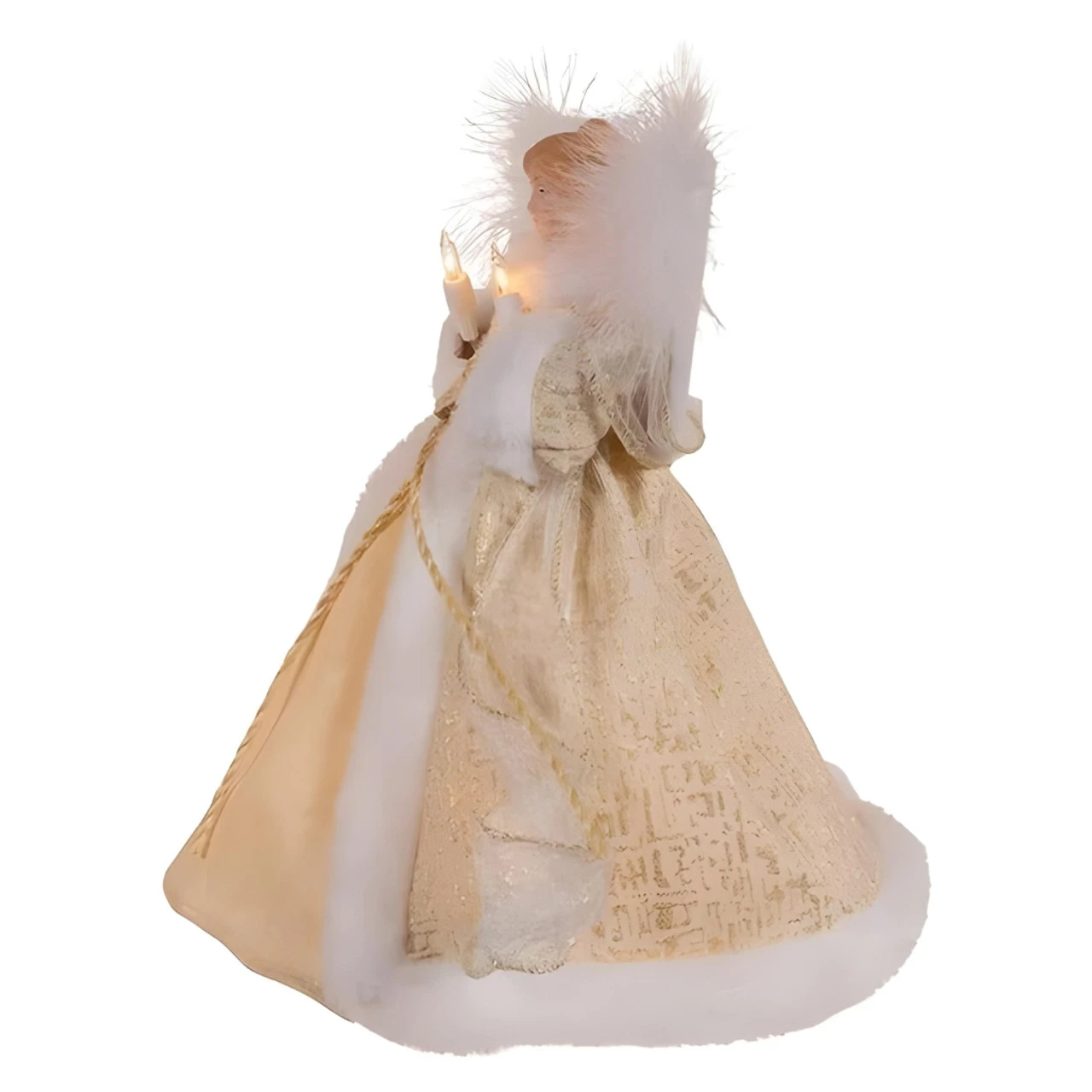 Kurt Adler 10in Lit Rustic Natural Angel Treetop - Image 3