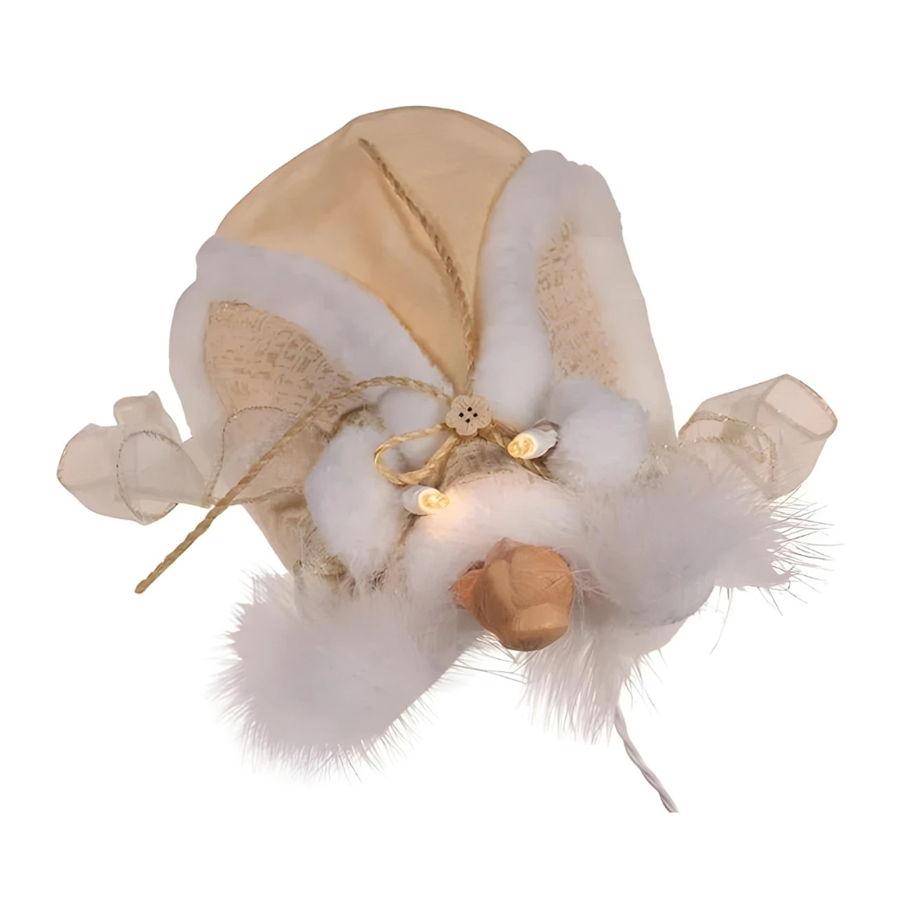 Kurt Adler 10in Lit Rustic Natural Angel Treetop - Image 7