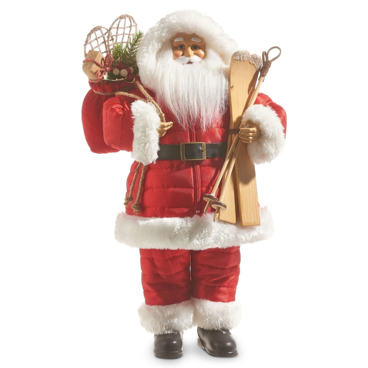 18" Santa With Skis Figurine