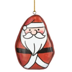 Santa Pebble Art Ornament