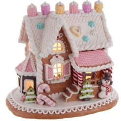 Kurt Adler - LED Pastel Sweets Gingerbread House