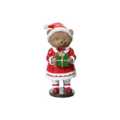 Bear In Red Dress Figurine