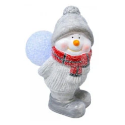 LED Snowman Figurine With Snowball