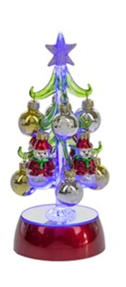 Blue Lit Up Christmas Tree With Ornament