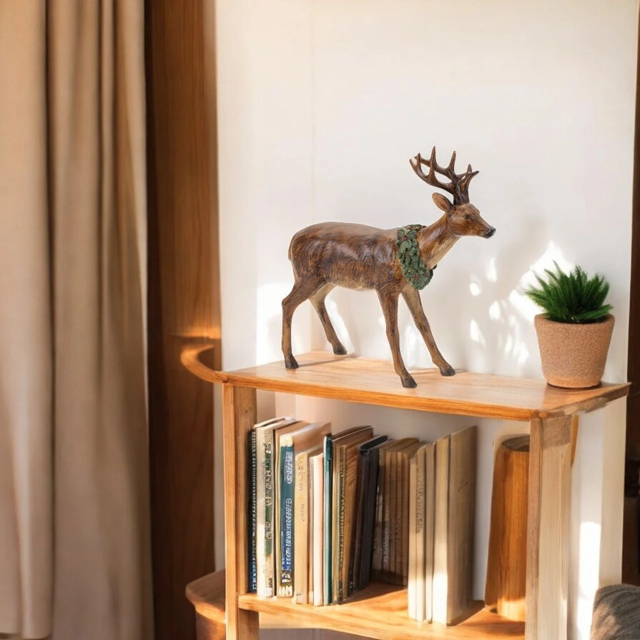 Small Deer With Wreath Figurine - Image 2