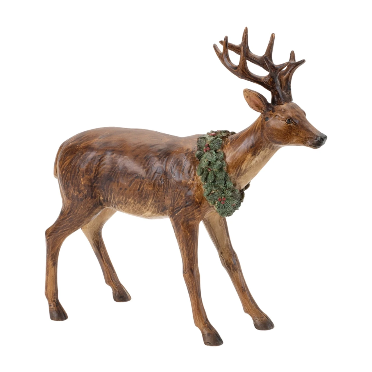 Small Deer With Wreath Figurine