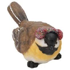Holiday Bird Wearing Ear Muffs Figurine